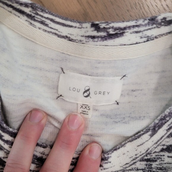 Lou & Grey  Womens Gray and White Short Sleeved T-Shirt Dress - Picture 7 of 7